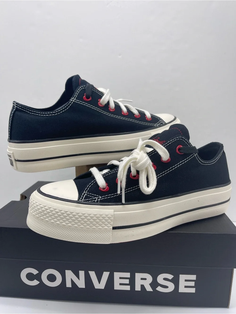 Converse CTAS Lift Ox Platform Sneakers Black Egret Days Ahead A19059C NWT